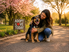 The Best Time of Year to Adopt a Dog Best time to adopt a dog shown by a happy adopted dog with his new owner in a park.