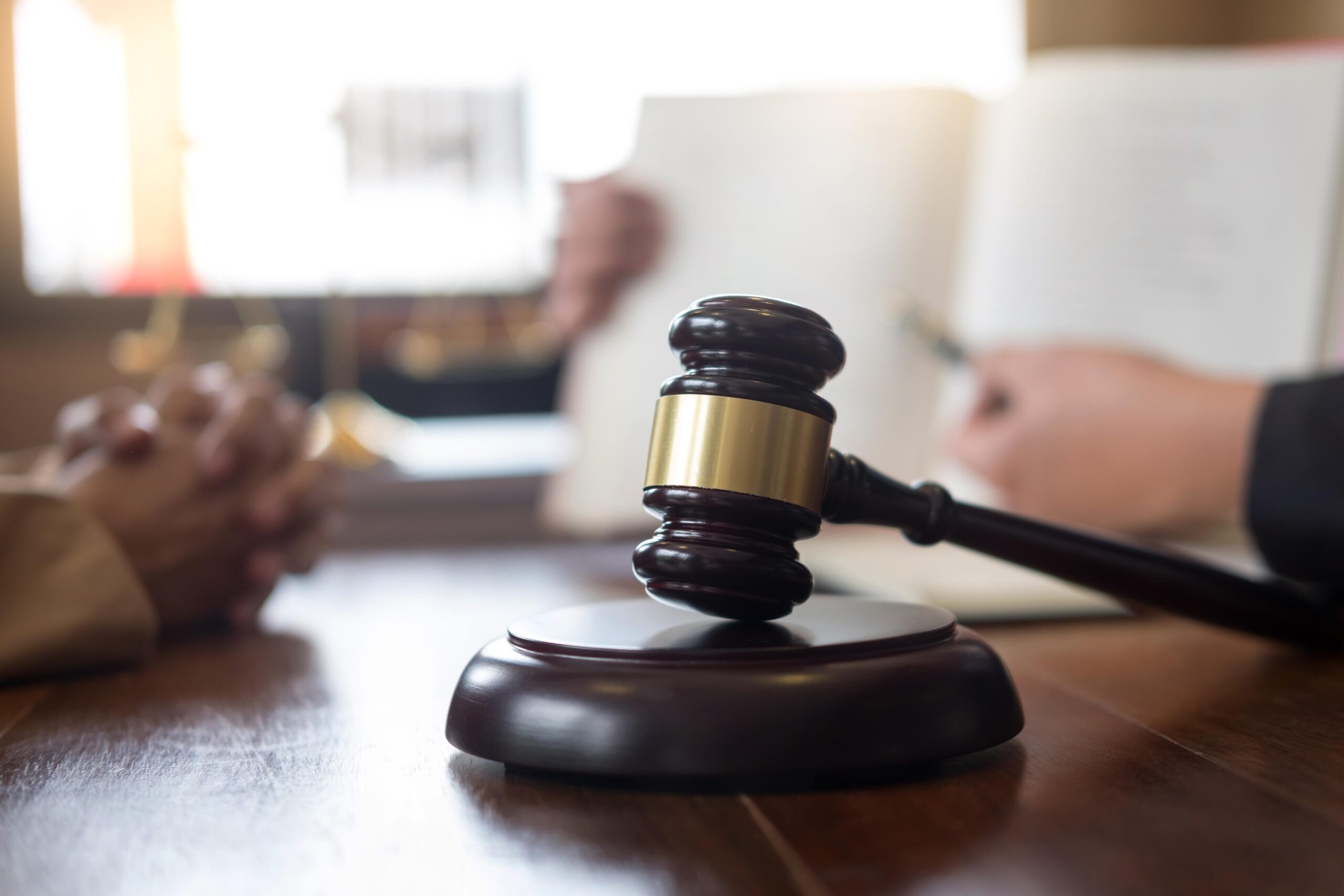 A judge's gavel represents a decision as to who owns a champion dog after a divorce