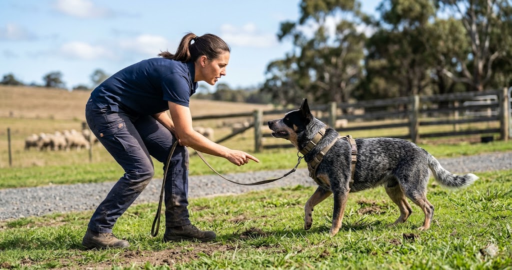Australian Cattle Dog work requires focus, timing, and clear communication between dog and handler.
