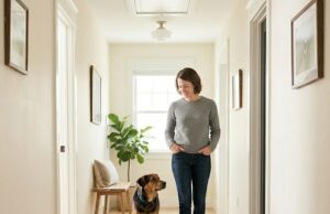 Why Some Dogs Become Velcro Dogs Velcro dog calmly following its owner through a bright hallway