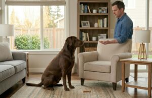 Dog Impulse Control: Why Some Dogs React Instantly dog impulse control shown by calm dog waiting for treat without reacting