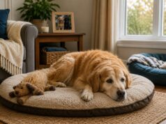 When Dogs Mourn Other Dogs: Signs of Grief and How to Help Dog resting quietly on its bed while adjusting to the loss of another dog